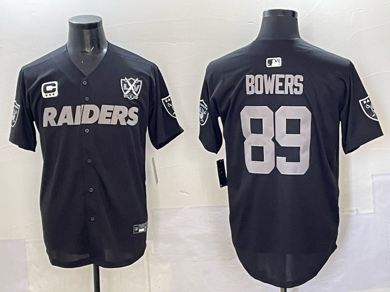 Men Oakland Raiders 89 Bowers Black Nike 2025 Limited NFL Jersey 003